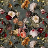 Samtstoff Vorhangstoff Velvet mit Vintage-Rosen-Digitaldruck in Mint Bunt, 140 cm breit Samtstoff Vorhangstoff Velvet mit Vintage-Rosen-Digitaldruck in Mint Bunt, 140 cm breit