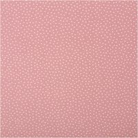 Baumwollstoff Popeline Stoff Pünktchen Serie Romantic Garden Altrosa 1,40m Breite Rosafarbener Stoff mit weißem Punktmuster, Gesamtansicht der Musterwiederholung.