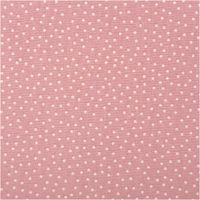 Baumwollstoff Popeline Stoff Pünktchen Serie Romantic Garden Altrosa 1,40m Breite Nahaufnahme rosa Stoff mit weißen Punkten, regelmäßiges Muster.