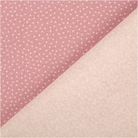 Baumwollstoff Popeline Stoff Pünktchen Serie Romantic Garden Altrosa 1,40m Breite Zweiseitiger Stoff mit rosa Punktmuster und Rueckseite in Hellrosa, diagonale Anordnung.