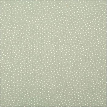 Baumwollstoff Popeline Stoff Pünktchen Serie Romantic Garden Mintgrün 1,40m Breite Detailaufnahme eines mintfarbenen Stoffes mit weissem Punktmuster.