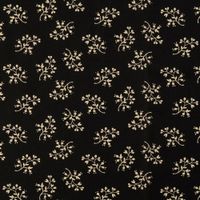Baumwollstoff Popeline mit Blumenzweigen Romantic Garden in Schwarz, 1,40 m breite Meterware