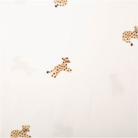 Jersey Stoff Baumwolljersey Leopard wollweiß beige 1,50m Breite Beigefarbener Stoff mit Gepardenmuster in Braun auf hellem Hintergrund, Musterwiederholung.