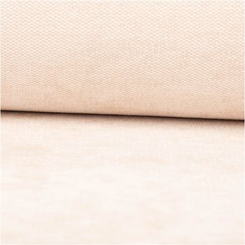Vorhangstoff Thermostoff Chenille Manchester isolierend ecru 1,45m Breite Detailaufnahme eines beigefarbenen Stoffes mit grober Webstruktur.