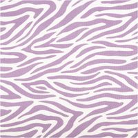 French Terry Krepp Stoff Baumwolle Zebramuster wollweiß lila 155cm Zebra-Muster auf lila-weiss gestreiftem Stoff, Gesamtansicht der gleichmässigen Musterung.