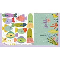 Stoffpanel Fishh: Nähpanel für ein Kinder-Angelspiel aus Baumwolle, bunt, zum Selbernähen Stoffpanel Fishh: Nähpanel für ein Kinder-Angelspiel aus Baumwolle, bunt, zum Selbernähen