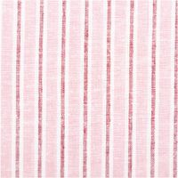 Viskose Stoff mit 30% Leinenanteil Streifen rosa 137cm Breite Rosa und weisser Stoff mit vertikalem Streifenmuster, Nahaufnahme der klaren Textur.