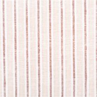 Viskose Stoff mit 30% Leinenanteil Streifen natur 137cm Breite Stoff in Creme mit roten Streifen, gleichmäßiges Muster.