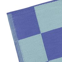 Outdoor Teppich Checker blau 3 Detailansicht des jacquard-gewebten Schachbrettmusters