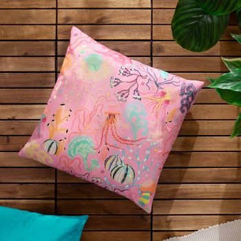 Outdoor Kissenhülle Reef 1 Outdoor Kissenhülle Reef mit Korallenriff-Motiv in Pink, 45x45cm