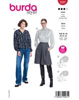 Burda Schnittmuster 5597 Damen Bluse Burda Schnittmuster 5597 Damen Bluse – Packung Vorderseite mit allen Modellvarianten