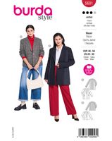 Burda Schnittmuster 5601 Damen Blazer – Packung Vorderseite mit allen Modellvarianten
