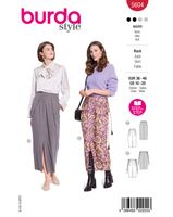 Burda Schnittmuster 5604 Damen Rock Burda Schnittmuster 5604 Damen Rock – Packung Vorderseite mit allen Modellvarianten