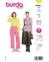 Burda Schnittmuster 5615 Damen Bluse Burda Schnittmuster 5615 Damen Bluse – Packung Vorderseite mit allen Modellvarianten