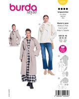Burda Schnittmuster 5620 Damen Mantel & Jacke Burda Schnittmuster 5620 Damen Mantel & Jacke – Packung Vorderseite mit allen Modellvarianten