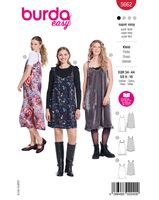 Burda Schnittmuster 5662 Damen Kleid – Packung Vorderseite mit allen Modellvarianten