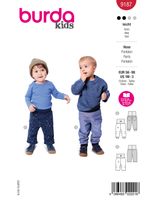 Burda Schnittmuster 9187 Kinder Hose Burda Schnittmuster 9187 Kinder Hose – Packung Vorderseite mit allen Modellvarianten