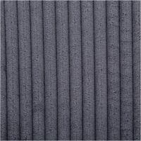 Cord Polsterstoff Möbelstoff Breitcord Baby Rib navy dunkelblau 1,45m breit Detailaufnahme von grauem Stoff mit gerippter Textur und gleichmäßigen Falten.