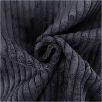 Cord Polsterstoff Möbelstoff Breitcord Baby Rib navy dunkelblau 1,45m breit Detailaufnahme eines dunkelgrauen, gerafften Stoffes mit samtiger Rippenstruktur.