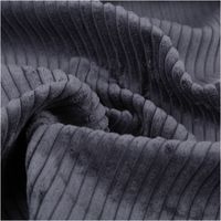 Cord Polsterstoff Möbelstoff Breitcord Baby Rib navy dunkelblau 1,45m breit Detailaufnahme eines grauen Stoffes mit samtiger Rippstruktur in geschwungenem Fall.