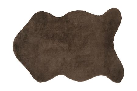 Fellteppich aus Kunstfell in Fellform, kastanienbraun, 60x90 cm, freigestellte Ansicht von oben Fellteppich aus Kunstfell in Fellform, kastanienbraun, 60x90 cm, freigestellte Ansicht von oben