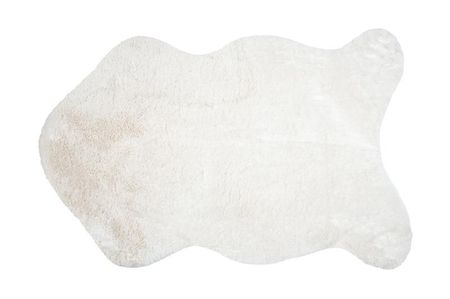 Fellteppich aus Kunstfell in Fellform, ecru, 60x90 cm, freigestellte Ansicht von oben Fellteppich aus Kunstfell in Fellform, ecru, 60x90 cm, freigestellte Ansicht von oben