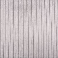 Cord Polsterstoff Möbelstoff Breitcord Baby Rib grau 1,45m breit Nahaufnahme eines beige gestreiften Stoffes mit weicher Textur und gleichmäßiger Oberfläche.