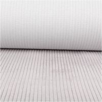 Cord Polsterstoff Möbelstoff Breitcord Baby Rib grau 1,45m breit Stoffrolle in Grau mit schmalen vertikalen Streifen, Gesamtansicht der Textur und Farbe.