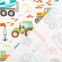 95661-Baumwollstoff-Popeline-Traktoren-Bagger-wollweiss-bunt-1-45m-Breite-95661-5.jpg Vorder- und Rückseite des Baumwollstoffs Popeline mit bunten Baufahrzeugen auf wollweißem Grund.
