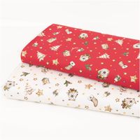 Weihnachtsstoff Baumwollstoff Popelin Allover Weihnachtsmotive creme 1,45m Breite Stoffe mit weihnachtlichen Motiven, rot und weiß