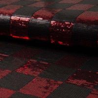 Paillettenstoff Karo rot schwarz Paillettenstoff mit großem Karomuster aus roten und schwarzen Pailletten auf Mesh-Tüll, locker gerollt.