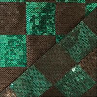 Paillettenstoff Karo Mesh Tüll Kostümstoff smaragdgrün schwarz 1,25m Breite Paillettenstoff Karo smaragdgrün schwarz: Vorderseite und Mesh-Rückseite im Vergleich