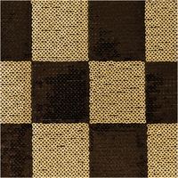Paillettenstoff Karo Mesh Tüll Kostümstoff gold schwarz 1,25m Breite Nahaufnahme des Paillettenstoffs Karo gold schwarz: glänzende Pailletten-Felder auf Mesh-Tüll