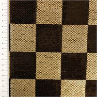 Paillettenstoff Karo Mesh Tüll Kostümstoff gold schwarz 1,25m Breite Paillettenstoff Karo gold schwarz mit Maßband zur Größe der Karos
