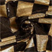 Paillettenstoff Karo Mesh Tüll Kostümstoff gold schwarz 1,25m Breite Paillettenstoff Karo gold schwarz, zur Spirale gedreht