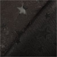 Paillettenstoff Sterne Mesh Tüll schwarz 1,25m Breite schwarzer Tüllstoff mit Pailletten und Sternenmotiv, Vorder- und Rückseite des Materials sichtbar
