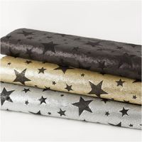 Paillettenstoff Sterne Mesh Tüll schwarz 1,25m Breite Stoffstapel aus schwarzem, silbernem und goldenem Mesh mit Sternenmuster und Pailletten