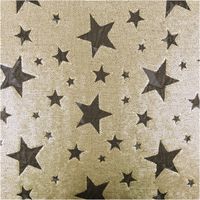 Paillettenstoff Sterne Mesh Tüll gold schwarz 1,25m Breite Nahaufnahme von goldfarbenem Mesh-Stoff mit schwarzen Paillettensternen als Muster
