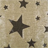 Paillettenstoff Sterne Mesh Tüll gold schwarz 1,25m Breite goldfarbener Tüllstoff mit aufgenähten Paillettensternen auf schwarzem Mesh, Detailansicht