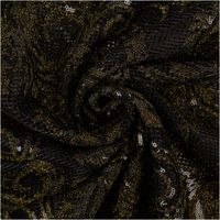 Paillettenstoff Ornamente Spitze gold schwarz 1,25m Breite schwarzer Paillettenstoff mit goldenen Glitzerelementen, zur Spirale gelegt