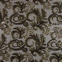 Paillettenstoff Ornamente gold schwarz Schwarze Spitze mit golden schimmernder Paillettenstickerei aus Ranken und Blüten, halbtransparent.