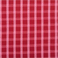 Baumwollstoff Dobby garngefärbt Karos rot pink 1,45m Breite Baumwollstoff mit Dobby-Karos in Rot und Pink, Nahaufnahme des gemusterten Materials