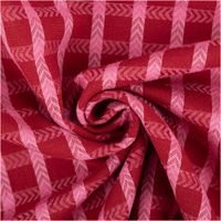 Baumwollstoff Dobby garngefärbt Karos rot pink 1,45m Breite Baumwollstoff mit Dobby-Struktur in Rosa und Rot, karierter Stoff spiralförmig zurechtgelegt