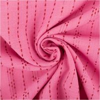 Baumwollstoff Dobby garngefärbt Punktstreifen pink bordeaux 1,45m Breite in Spiralform gelegter rosa Baumwollstoff mit gewebten bordeauxfarbenen Punktstreifen