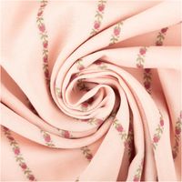 Baumwollstoff Dobby Blümchenstreifen zartrosa 1,42m Breite rosa Baumwollstoff mit feinen Blümchenstreifen zum Kreis gedreht, florales Muster auf zartem Hintergrund