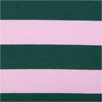 Sommersweat French Terry Streifen dunkelgrün rosa 1,48m Breite French Terry Stoff mit rosa und dunkelgrünen Blockstreifen, Aufnahme des Streifenmusters