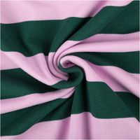 Sommersweat French Terry Streifen dunkelgrün rosa 1,48m Breite French Terry in rosa und dunkelgrün zur Spirale gedreht, Streifenmuster deutlich sichtbar