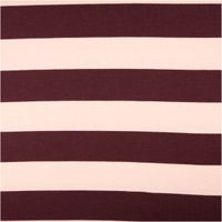 Sommersweat French Terry Streifen bordeaux zartrosa 1,48m Breite Nahaufnahme von French Terry Stoff mit Streifenmuster in bordeaux und zartrosa Farben