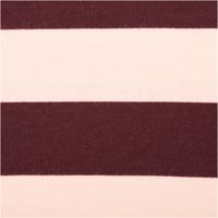 Sommersweat French Terry Streifen bordeaux zartrosa 1,48m Breite Detailaufnahme von Sommersweat Stoff mit bordeaux und zartrosa Streifenmuster