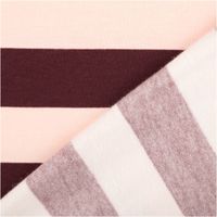 Sommersweat French Terry Streifen bordeaux zartrosa 1,48m Breite Zwei Lagen Sommersweat Stoff mit bordeaux und zartrosa Streifen, Vorder- und Rückseite diagonal sichtbar